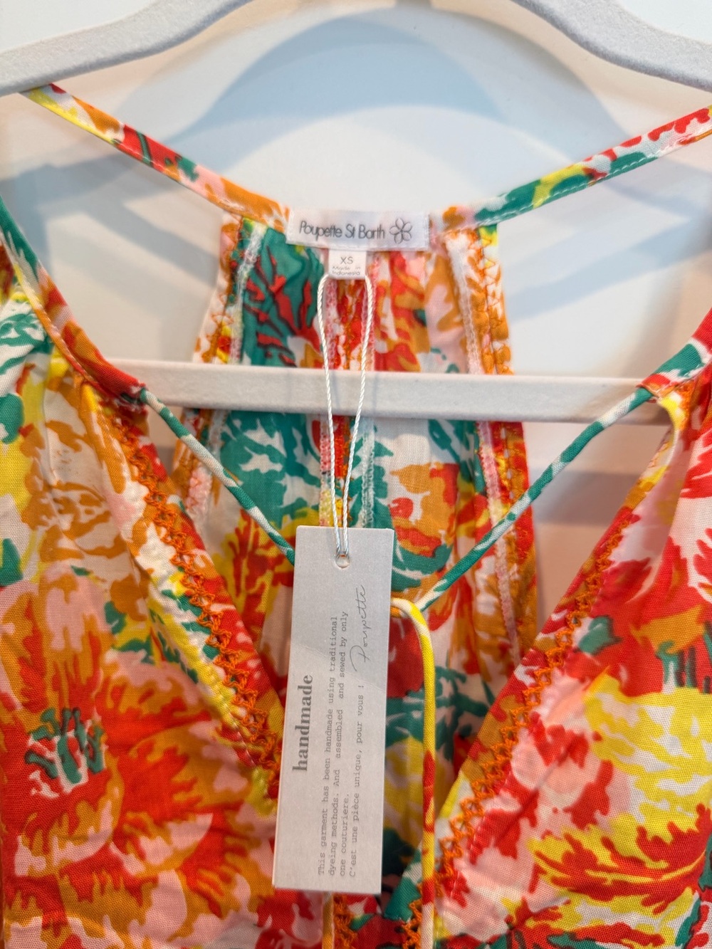 Poupette St. Barth Orange, Yellow & Green Floral Mini Dress - Picture 6 of 8